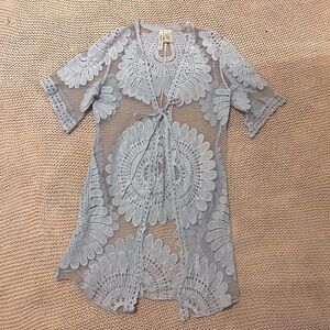 Forgotten Grace Baby Blue Sheer Cover Up